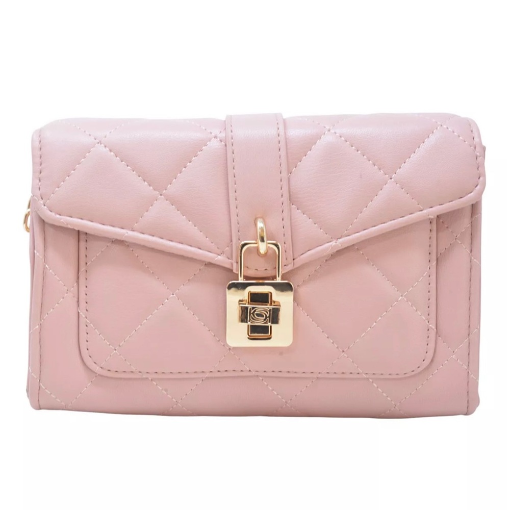 New women’s Bebe Kellen crossbody shoulder bag rose pink